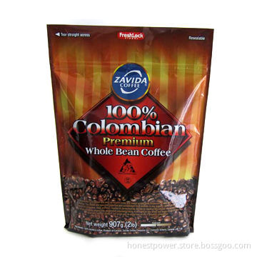 Coffee Pouch with Zipper Lock, Customized Printing Designs and Sizes are Accepted